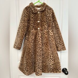 Leopard Faux Fur Dress Coat | Tahari Girls 7